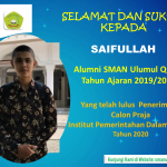 Alumni SMAN Ulumul Quran Pidie Lulus Menjadi Praja IPDN Tahun 2020