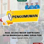 Pengumuman Hasil Seleksi Santri Baru MUQ Pidie Tahun Ajaran 2026/2027 Resmi Disampaikan